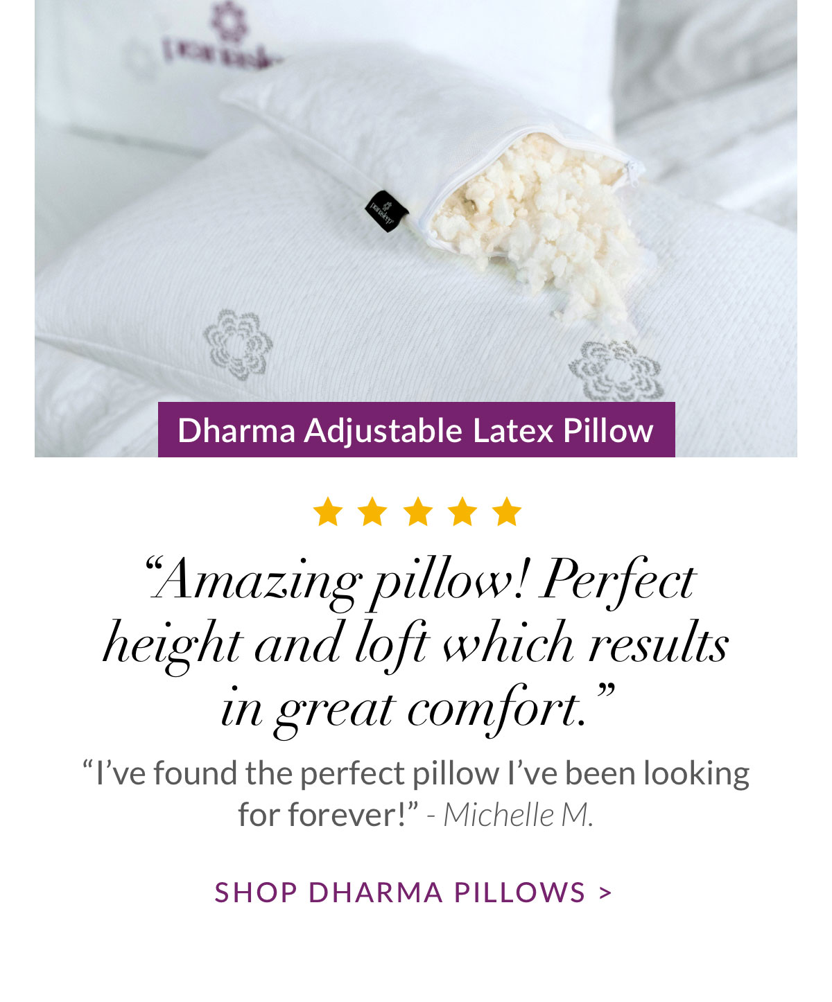 Shop Dharma Adjustable Latex Pillow