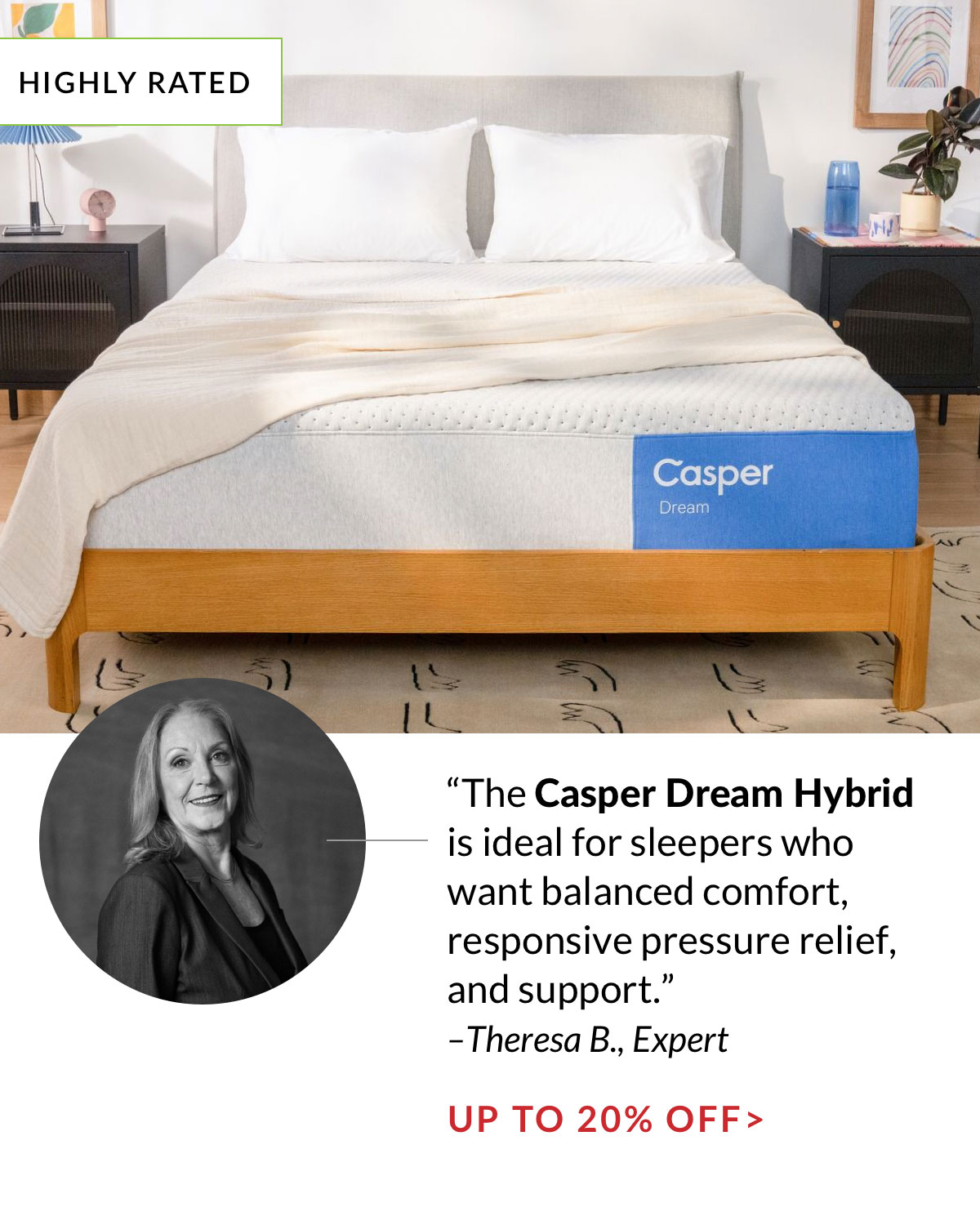Up to 20% off Casper Dream Hybrid