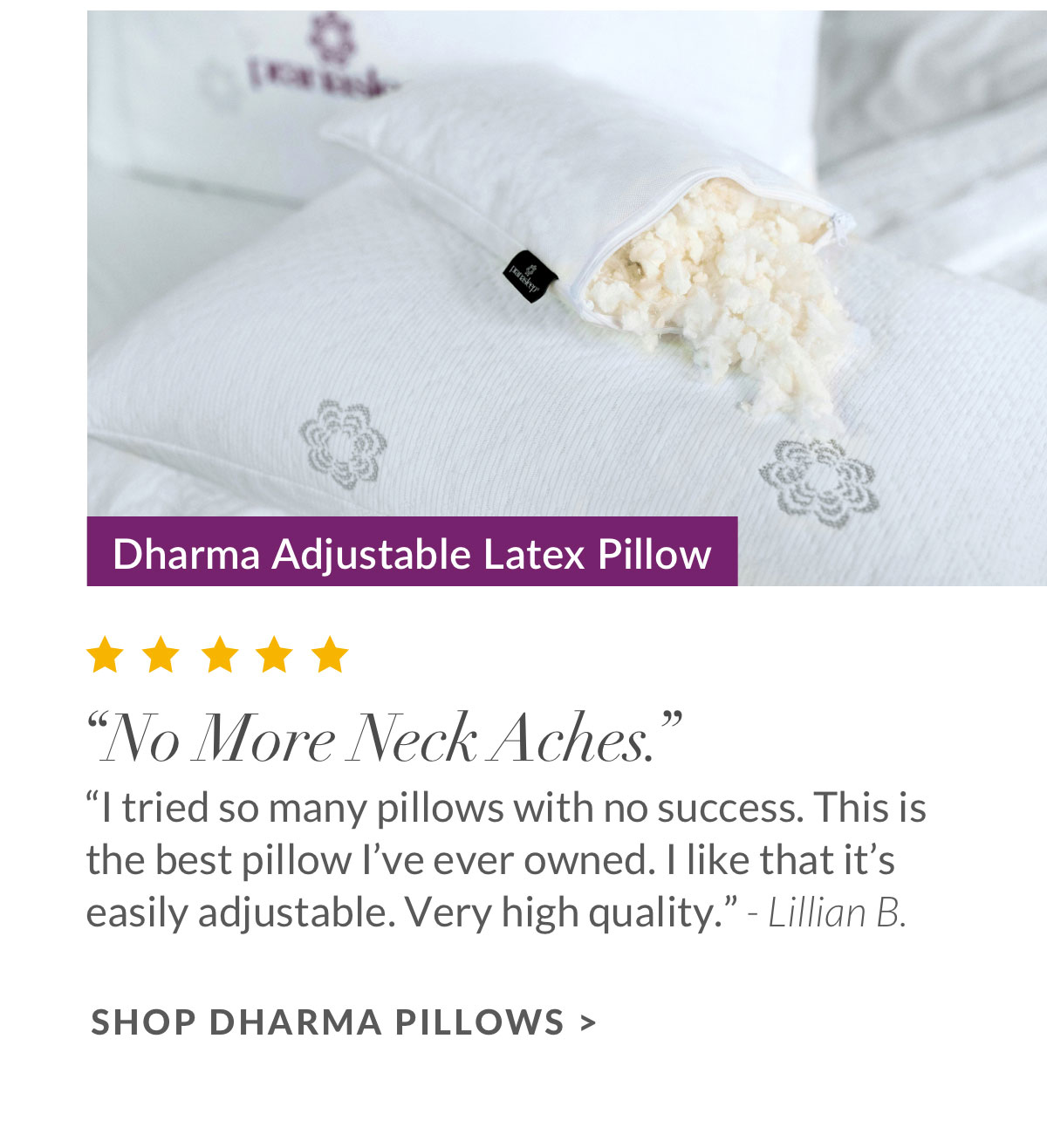 Shop Dharma Adjustable Latex Pillow Shop Dharma Adjustable Latex Pillow