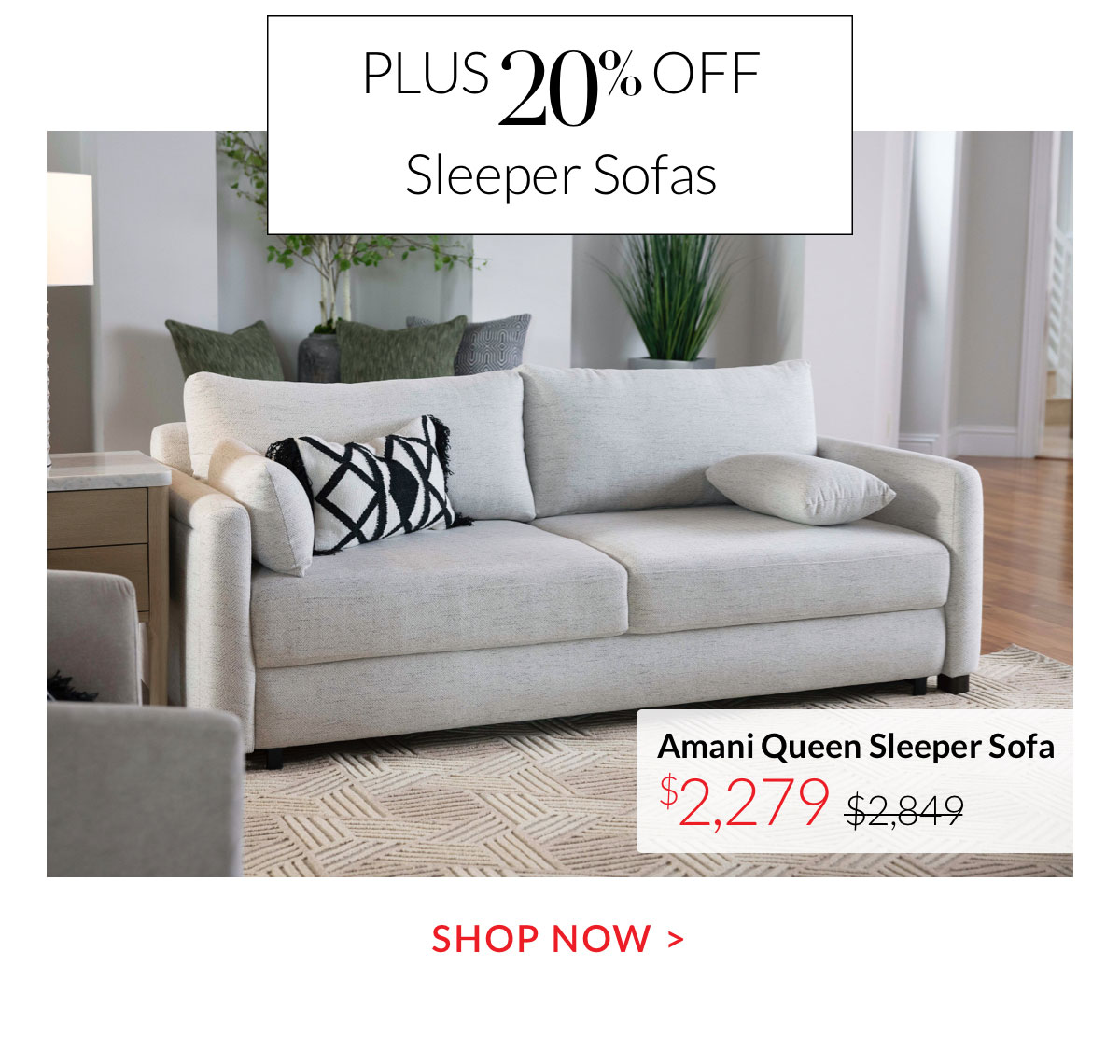 Plus 20% off Sleeper Sofas - Shop Now Plus 20% off Sleeper Sofas - Shop Now