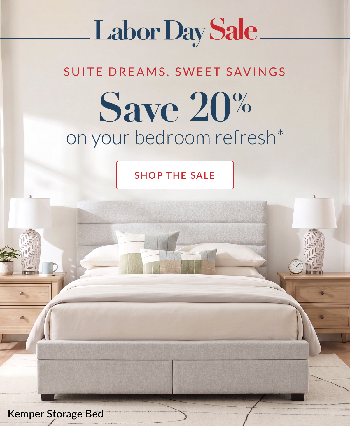 Save 20% on your bedroom refresh - Shop the Sale