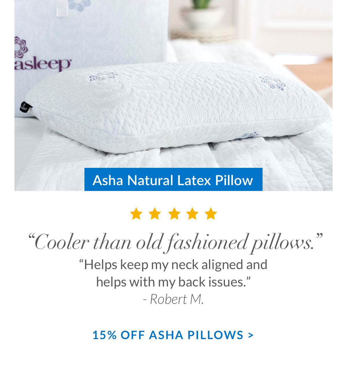 Asha Natural Latex Pillow - 15% off Asha Natural Latex Pillow - 15% off