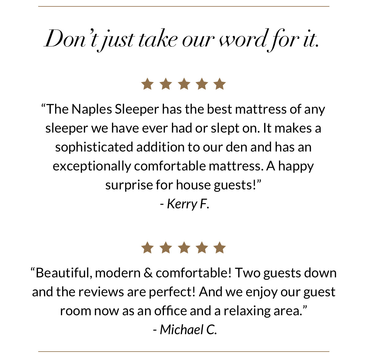 Don't just take our word for it.