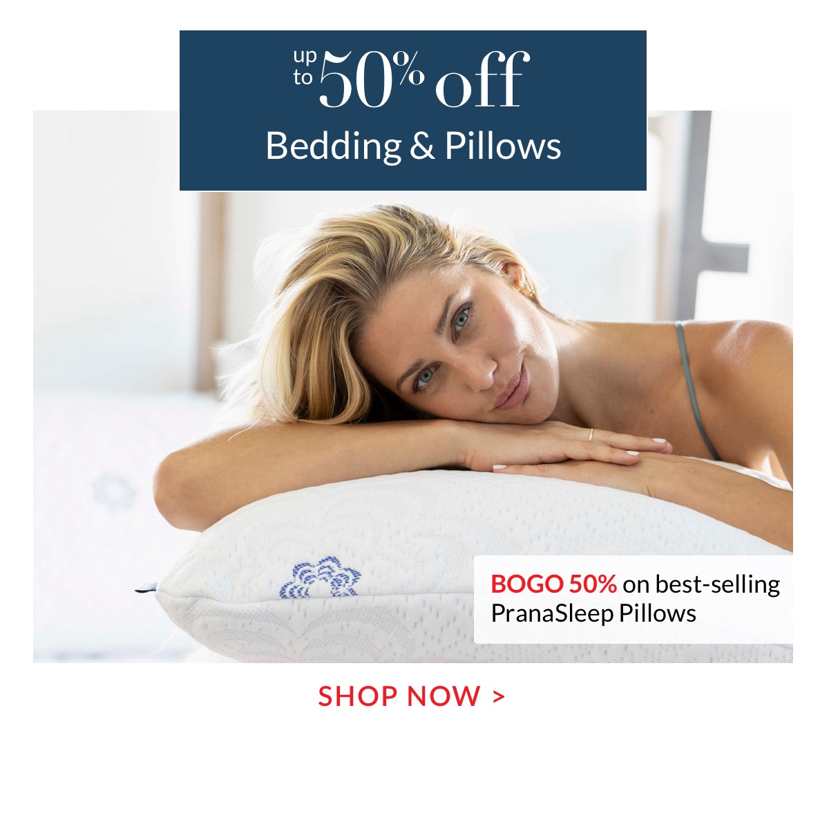Up to 50% off Pillows & Bedding