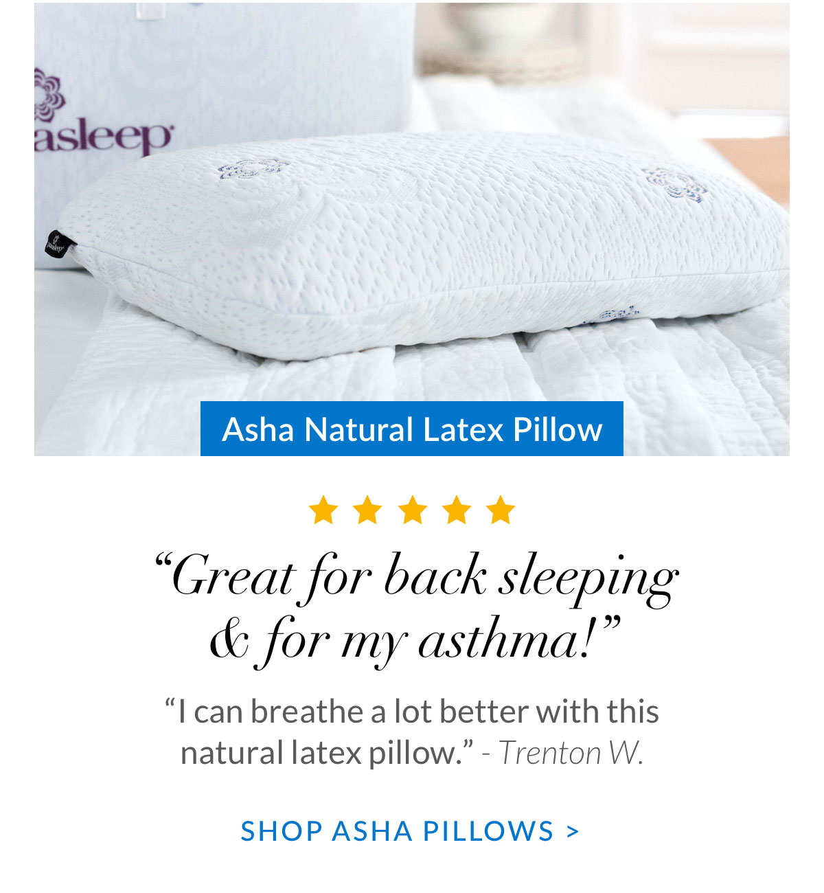 Shop Asha Natural Latex Pillow