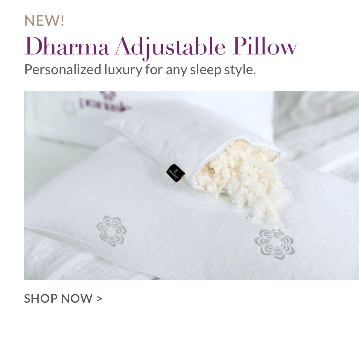 Dharma Adjustable Latex Pillow - Best for: All sleep styles Dharma Adjustable Latex Pillow - Best for: All sleep styles
