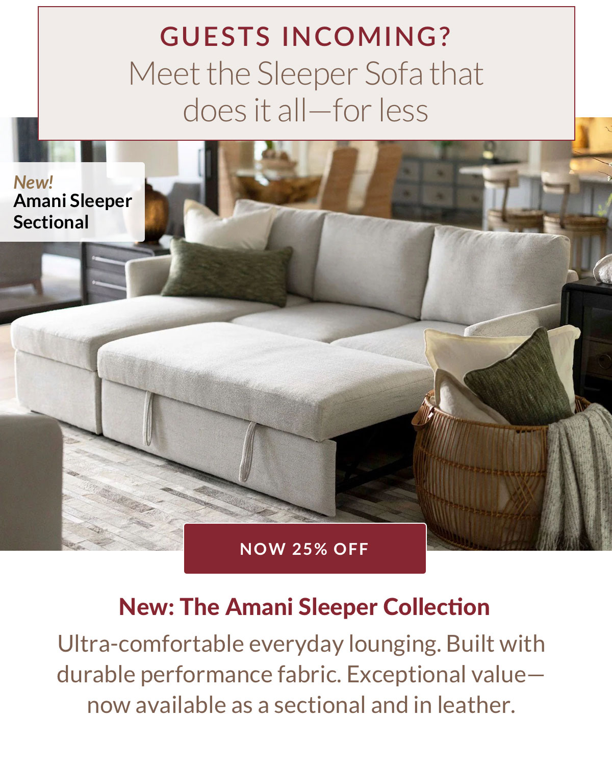 25% OFF SLEEPER SOFAS
