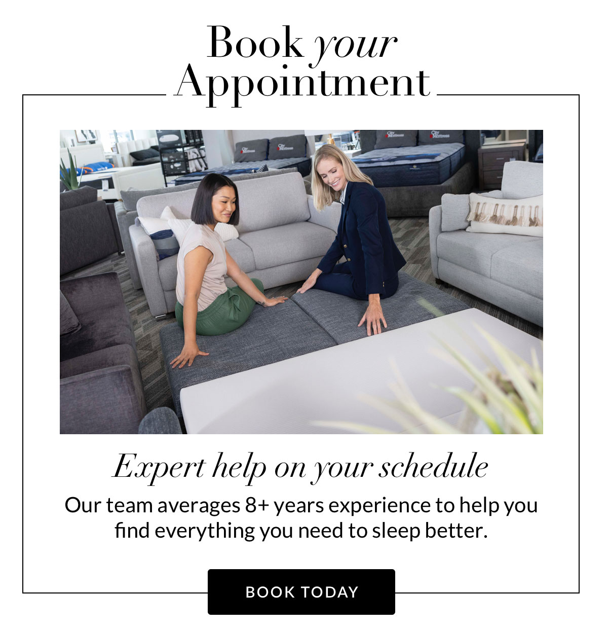 Expert help on your schedule. Book Today