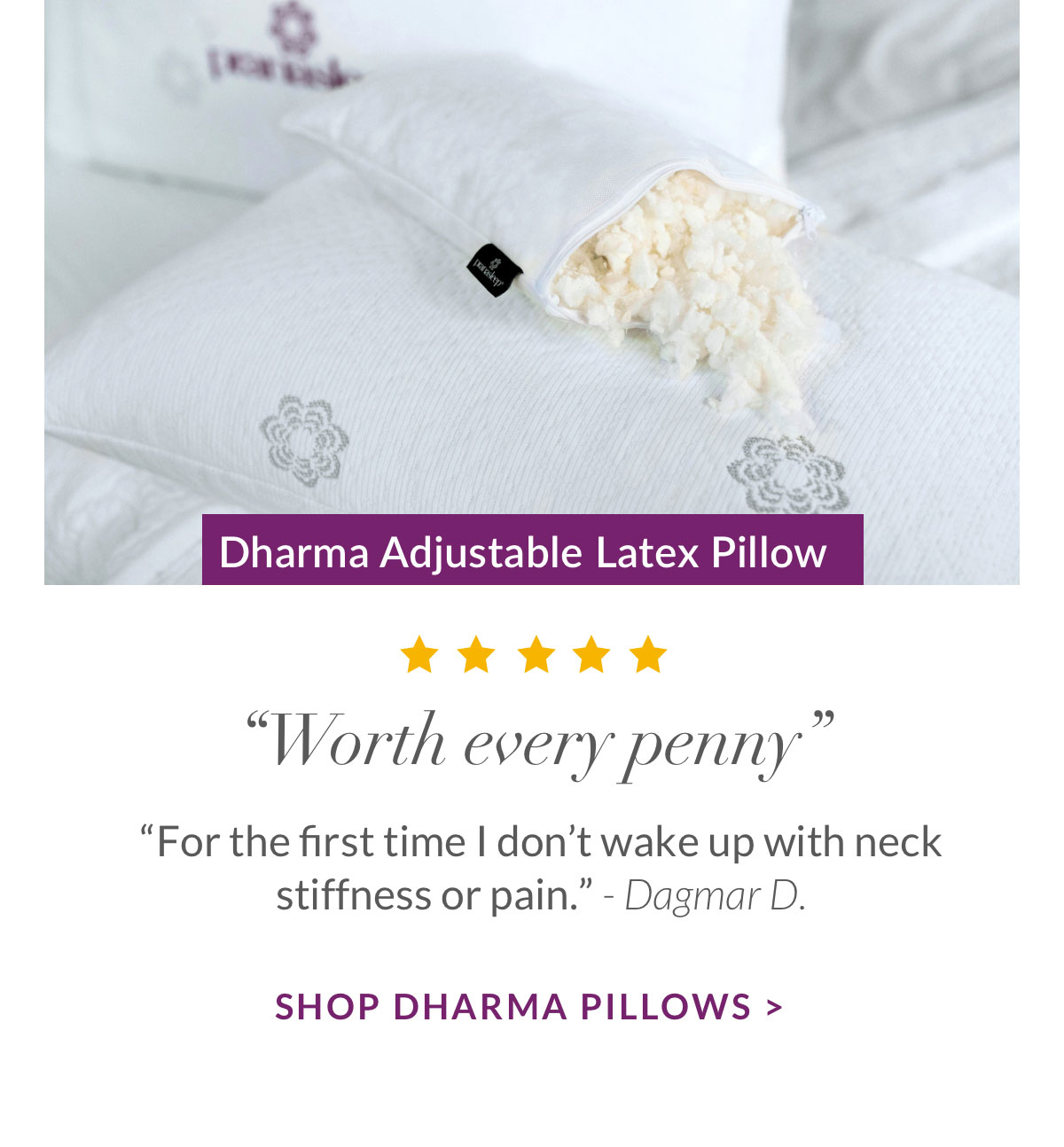 Shop Dharma Adjustable Latex Pillow Shop Dharma Adjustable Latex Pillow