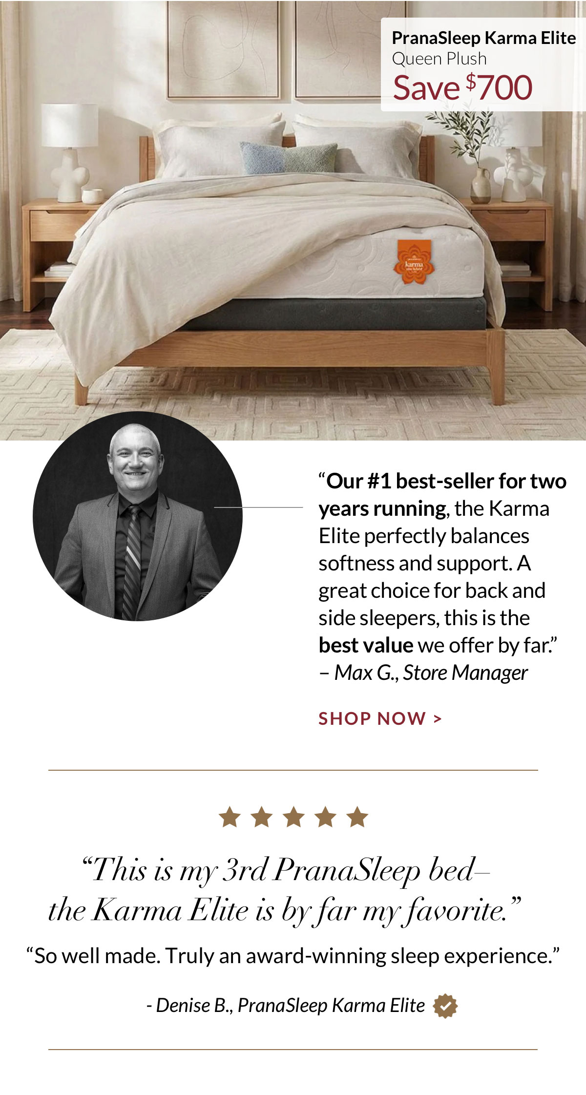 Shop PranaSleep Karma Elite Queen Plush 