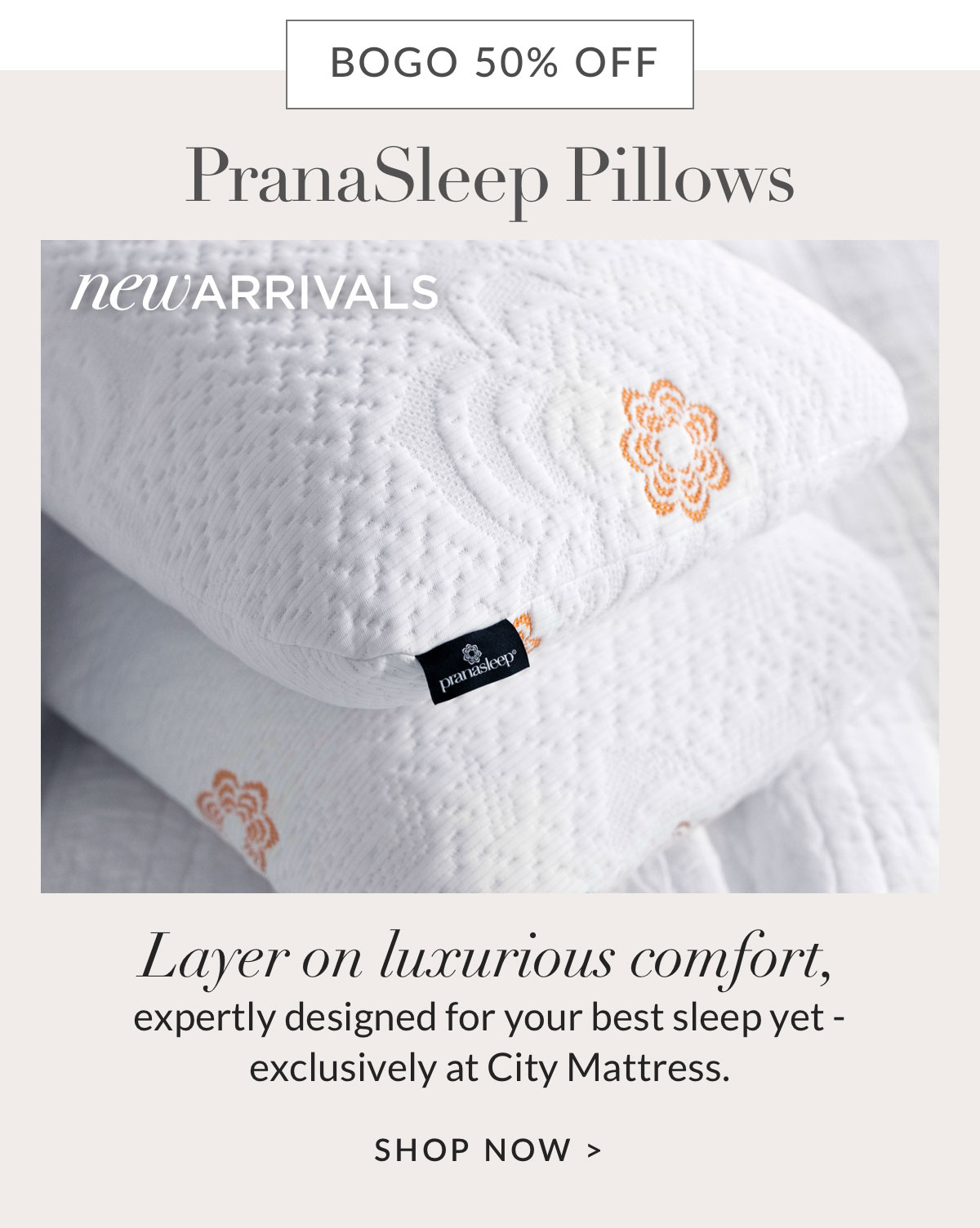 BOGO 50% off New PranaSleep Pillows - Use code BOGOPS