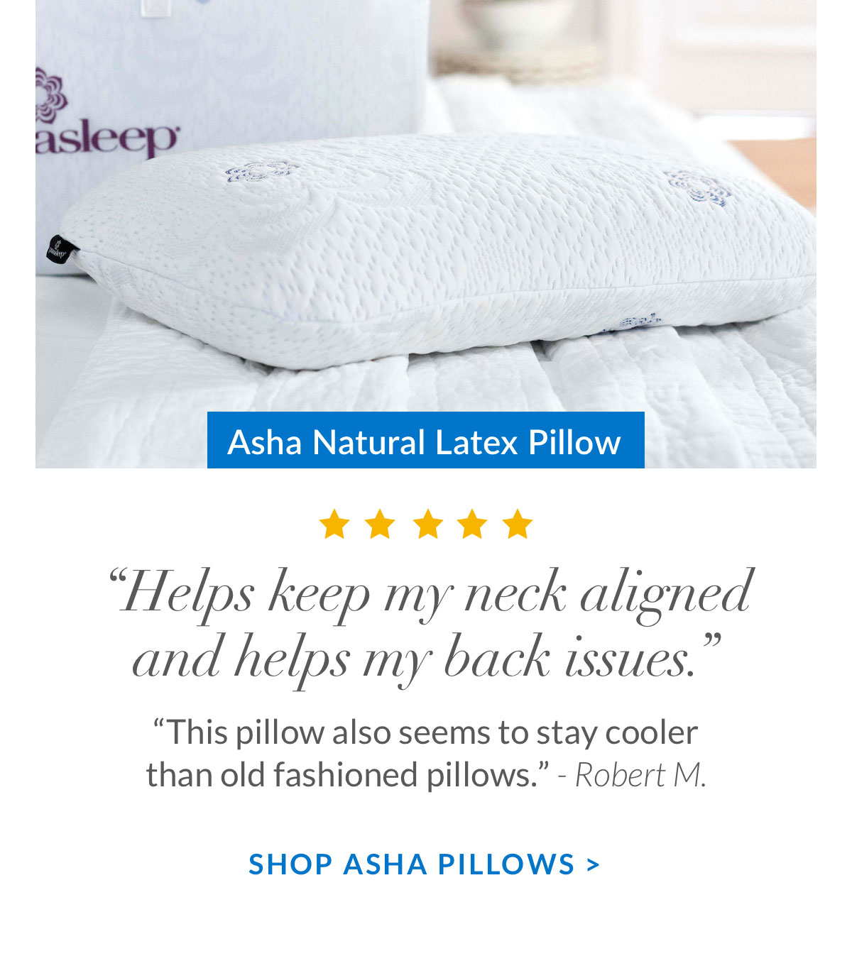 Shop Asha Natural Latex Pillow Shop Asha Natural Latex Pillow