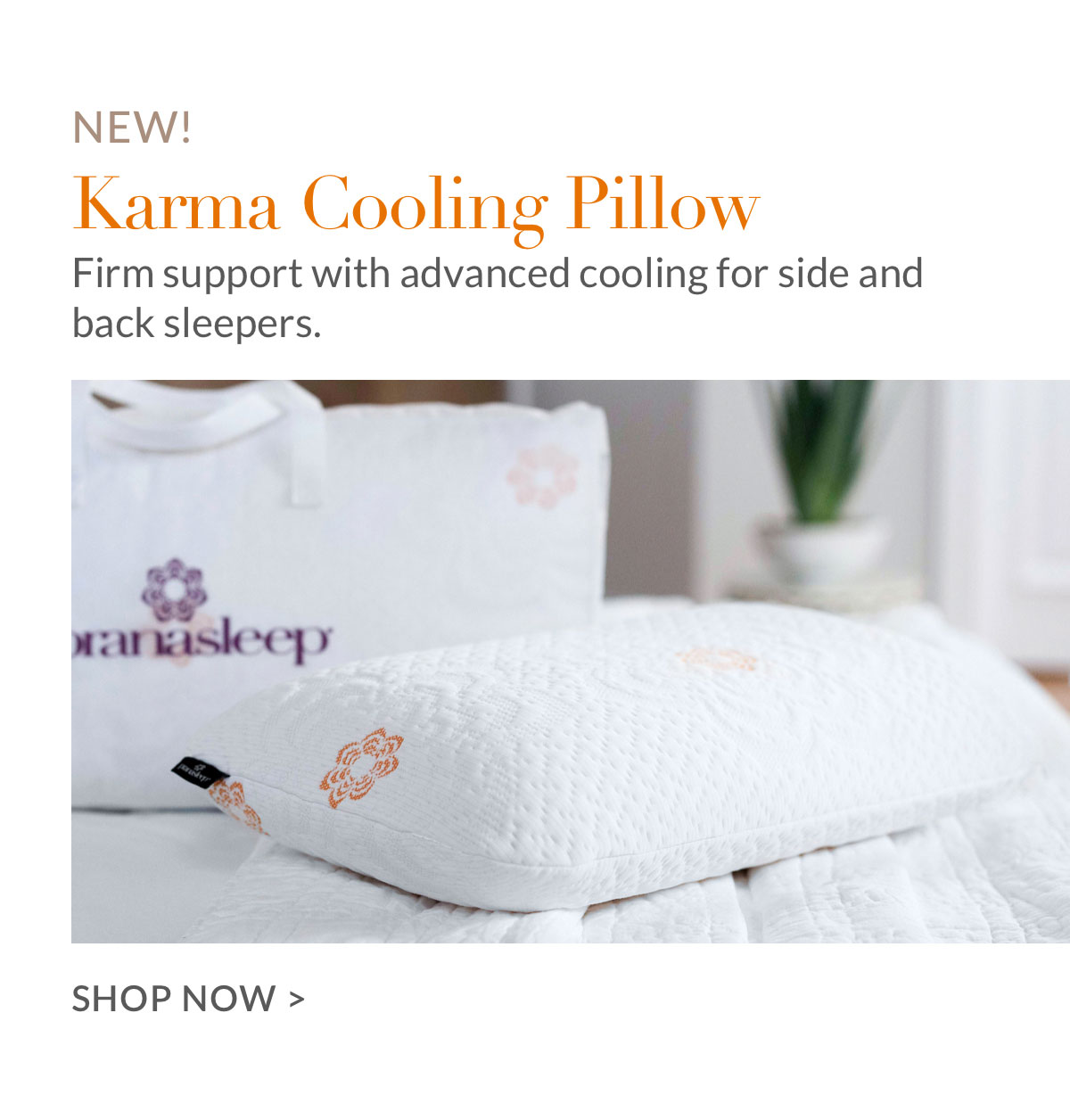 Karma Cooling Latex Pillow - Best for: Side & Back Sleepers Karma Cooling Latex Pillow - Best for: Side & Back Sleepers