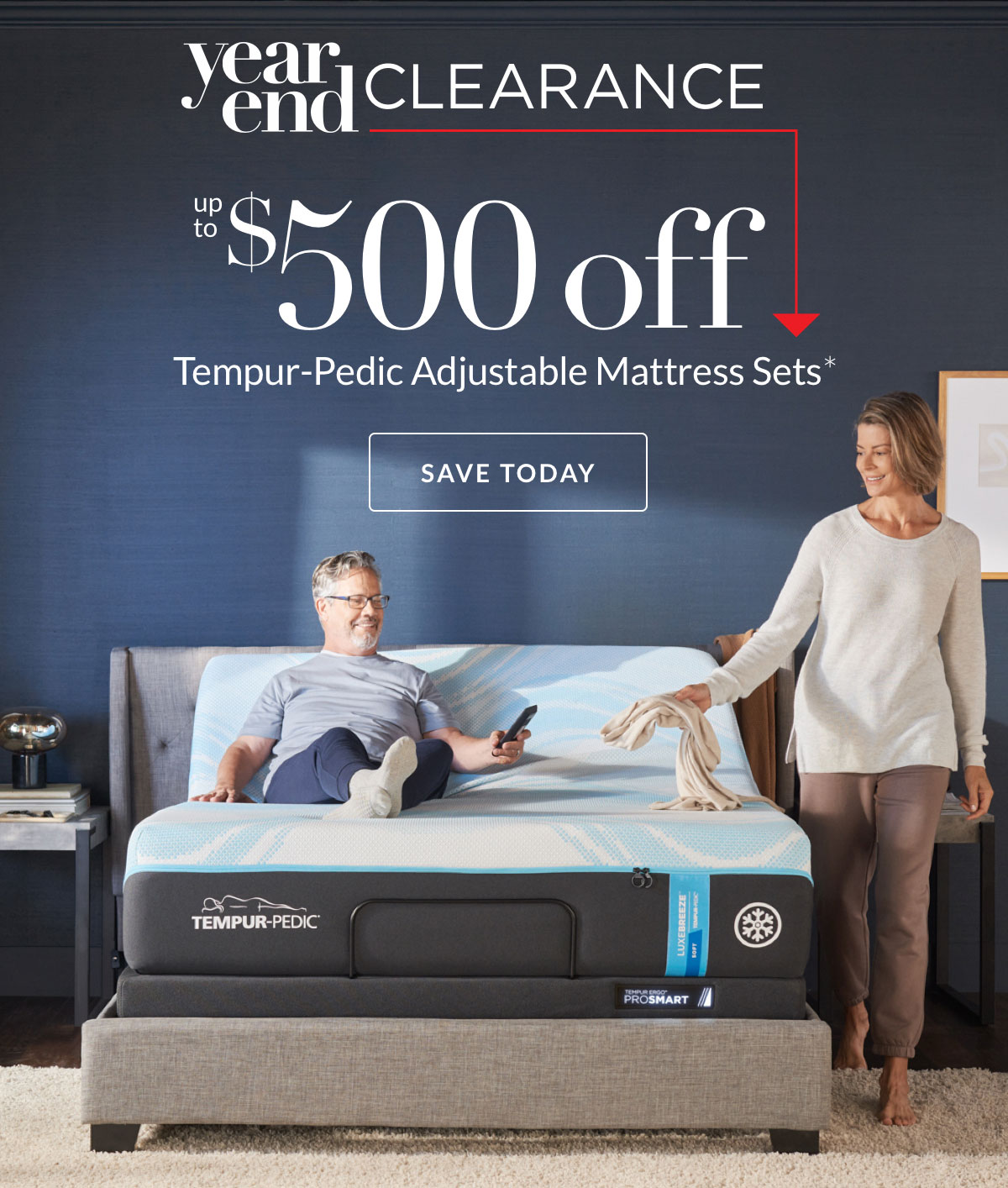Up to $500 off Tempur-pedic Adjustable Mattress Sets*