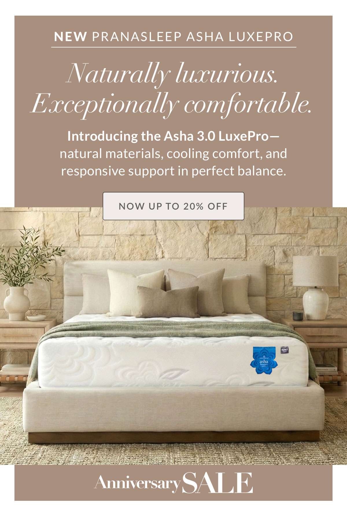 Save 20% on the new PranaSleep Asha 3.0 Collection