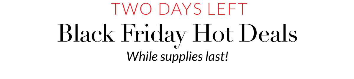 Two days left - Black Friday Hot Deals. While supplies last!