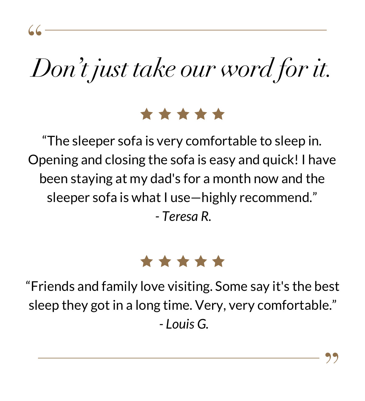 Don’t just take our word for it.