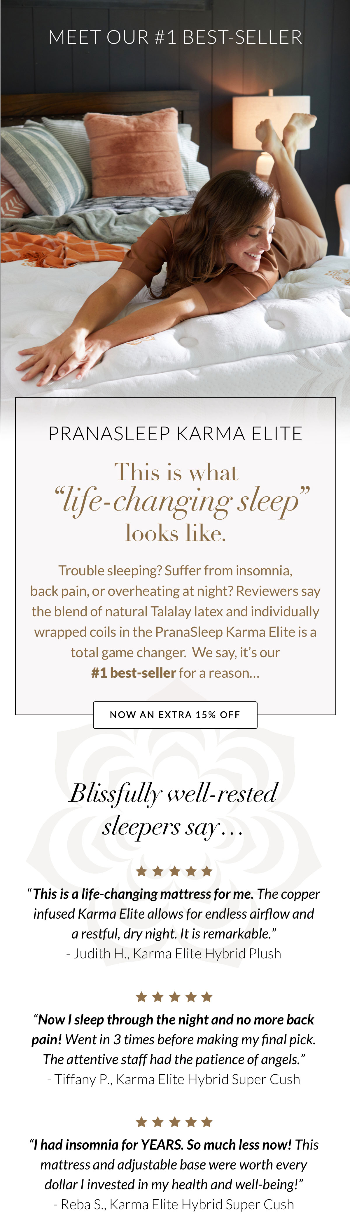 Meet our #1 Best-Seller - PranaSleep Karma Elite - Extra 15% off In-store