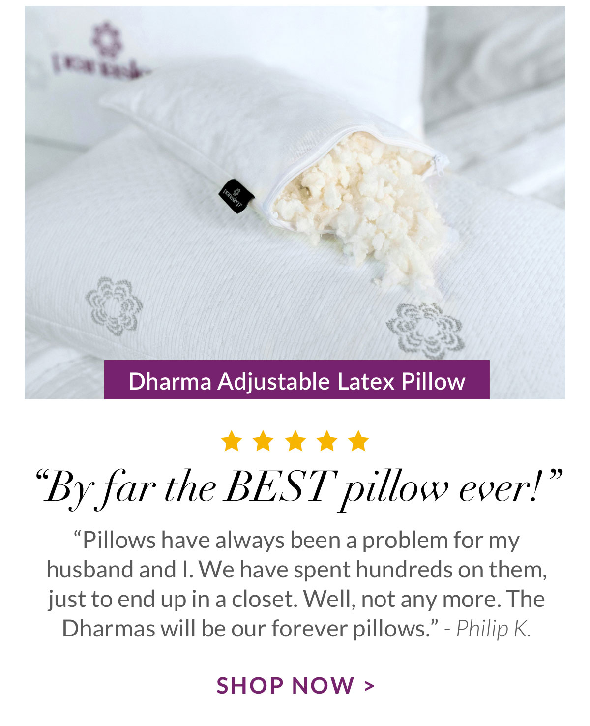 Shop the Dharma Adjustable Latex Pillow