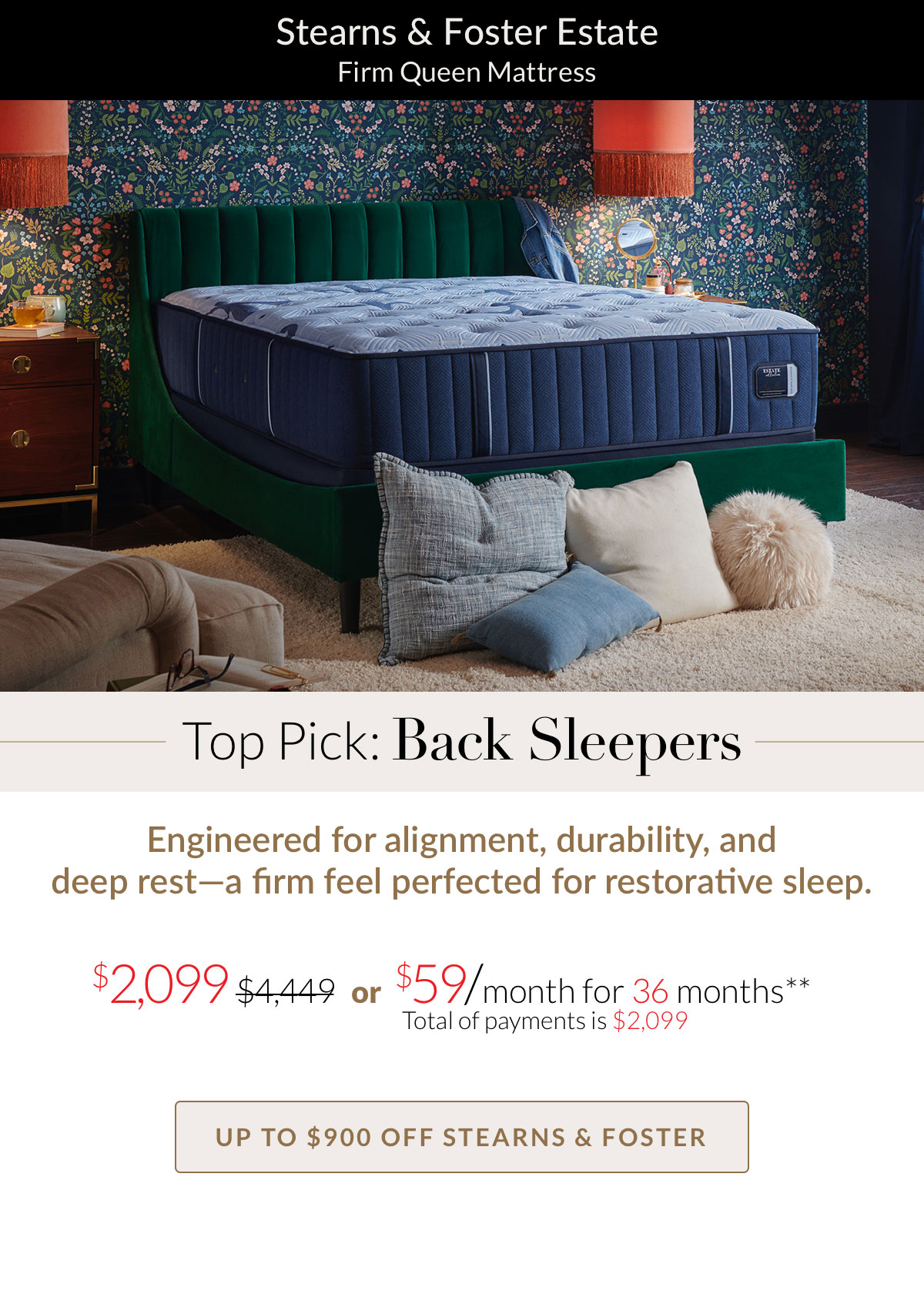 Stearns & Foster Estate Firm Queen Mattress