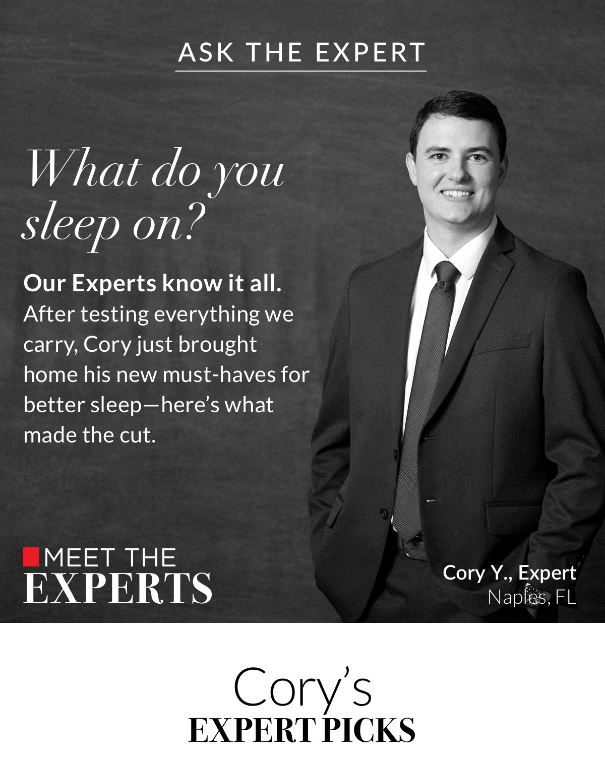 Cory's Expert Picks Cory's Expert Picks