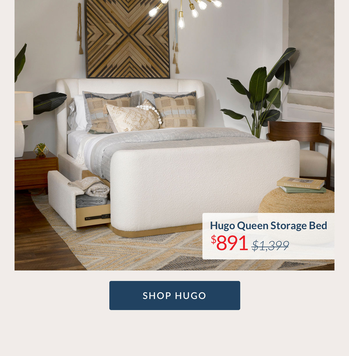 Hugo Queen Storage Bed $891