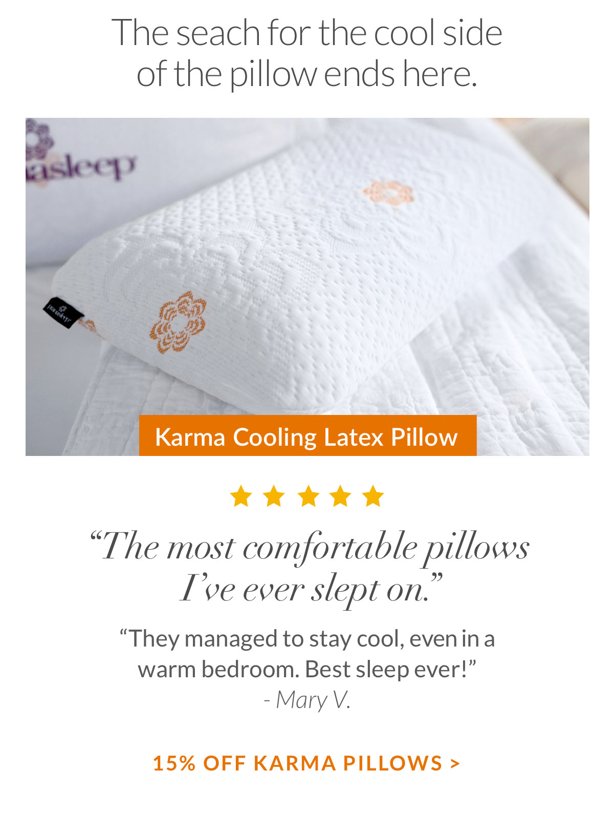Karma Cooling Latex Pillow - 15% off Karma Cooling Latex Pillow - 15% off