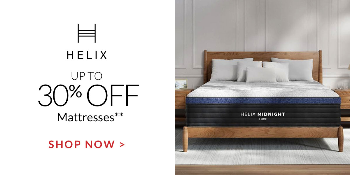 Up to 30% off Helix Mattresses**