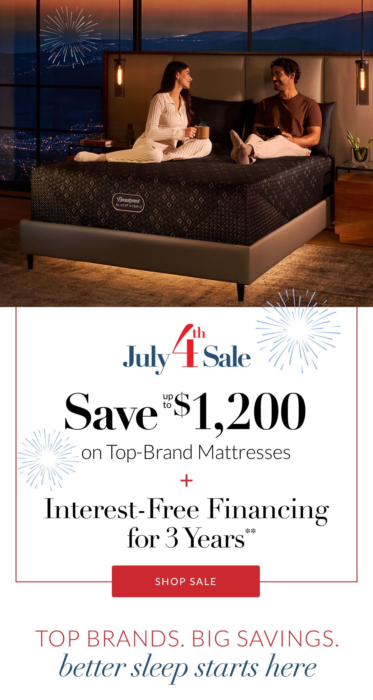 Save up to $1,200 on Top-Brand Mattresses + Interesting-Free Financing for 3 Years**