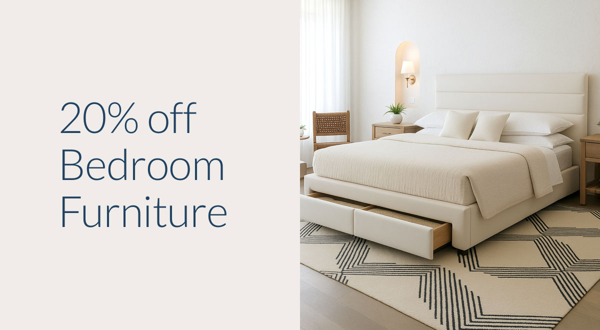 20% OFF BEDROOM FURNITURE
