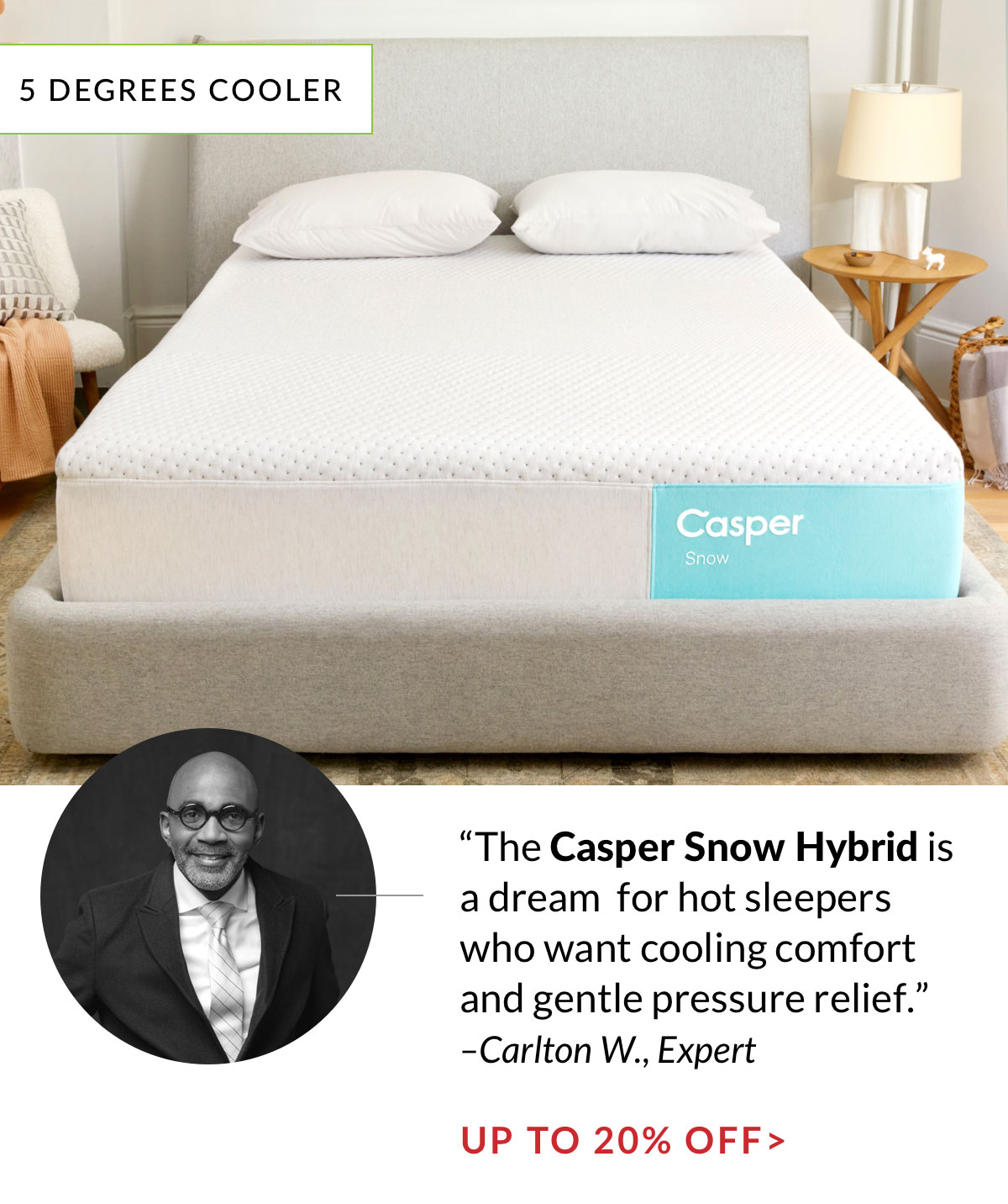 Up to 20% off Casper Snow Hybrid