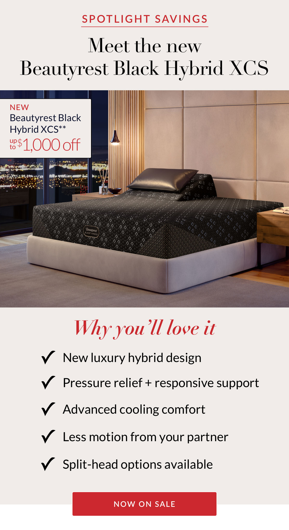 Up to $1,000 off Beautyrest Black Hybrid XCS*