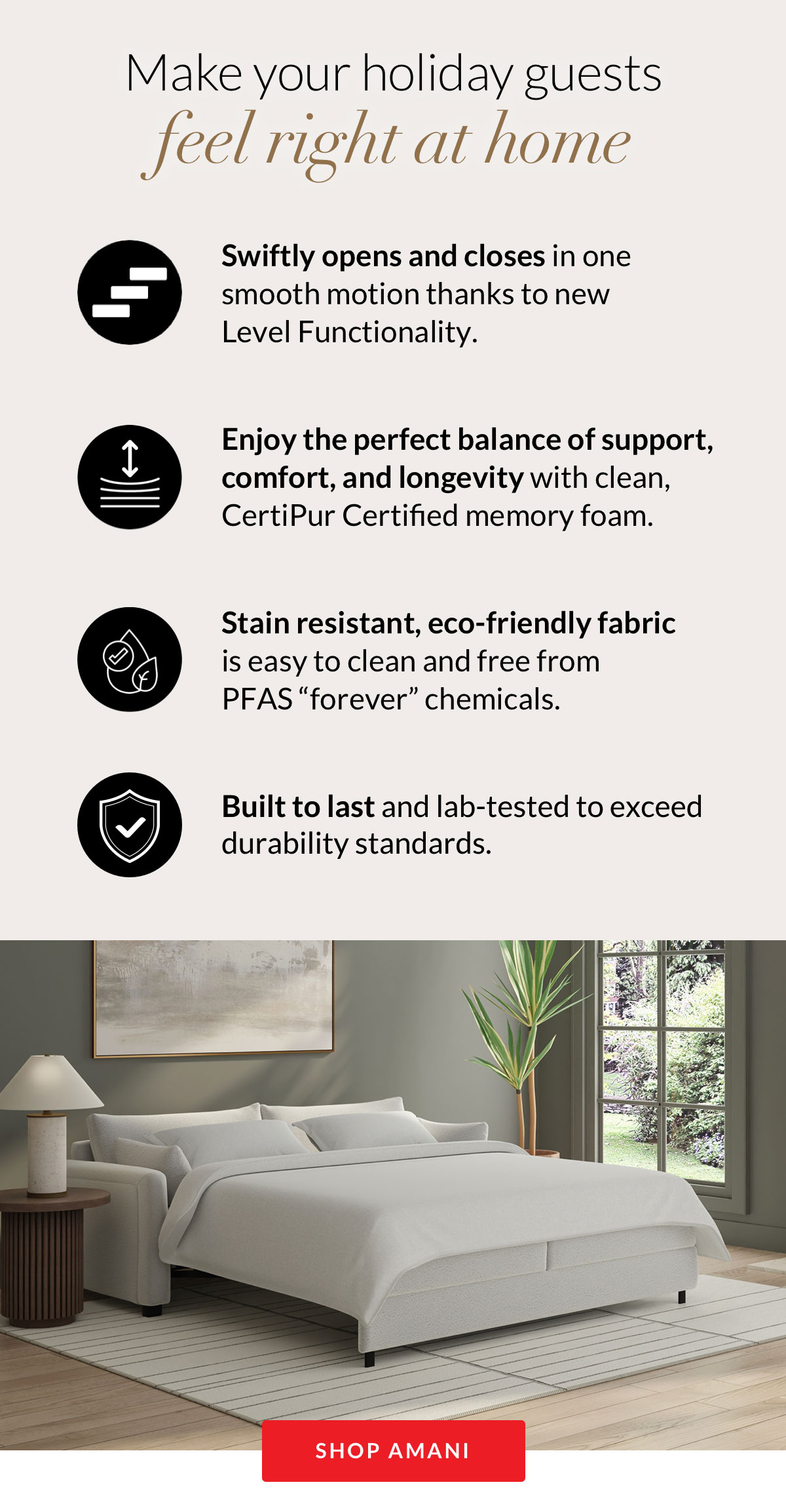 Make your holiday guest feel right at home - Shop Amani