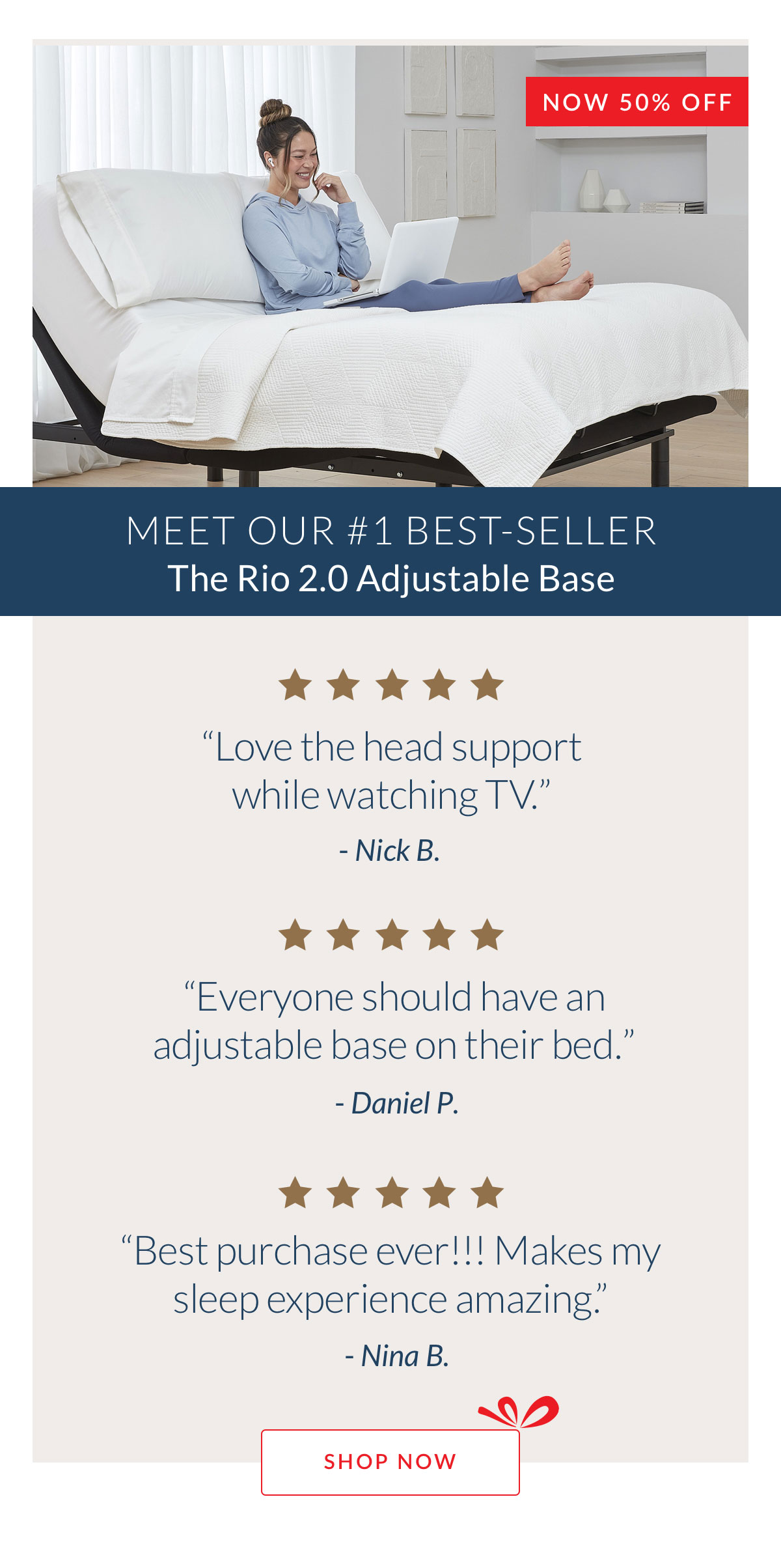 Meet our #1 Best-Seller The Rio 2.0 Adjustable Base