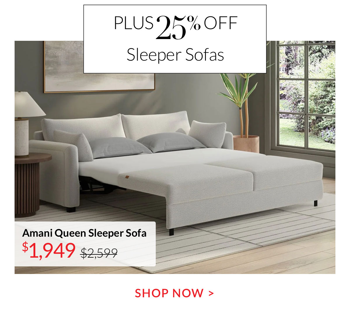 Plus 25% off Sleeper Sofas