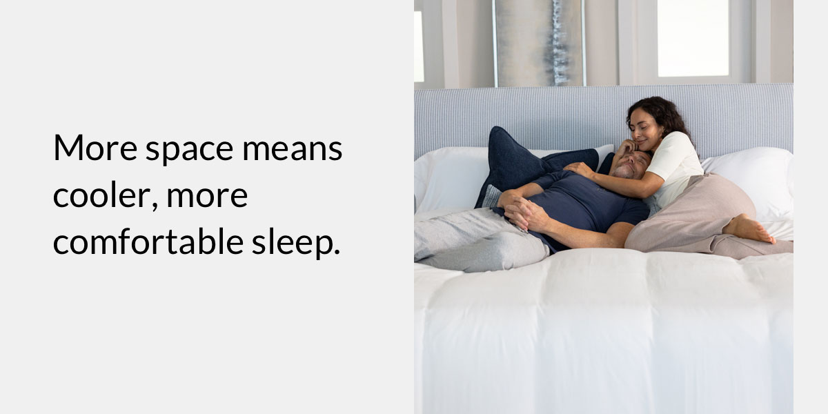 More space means cooler, more comfortable sleep.