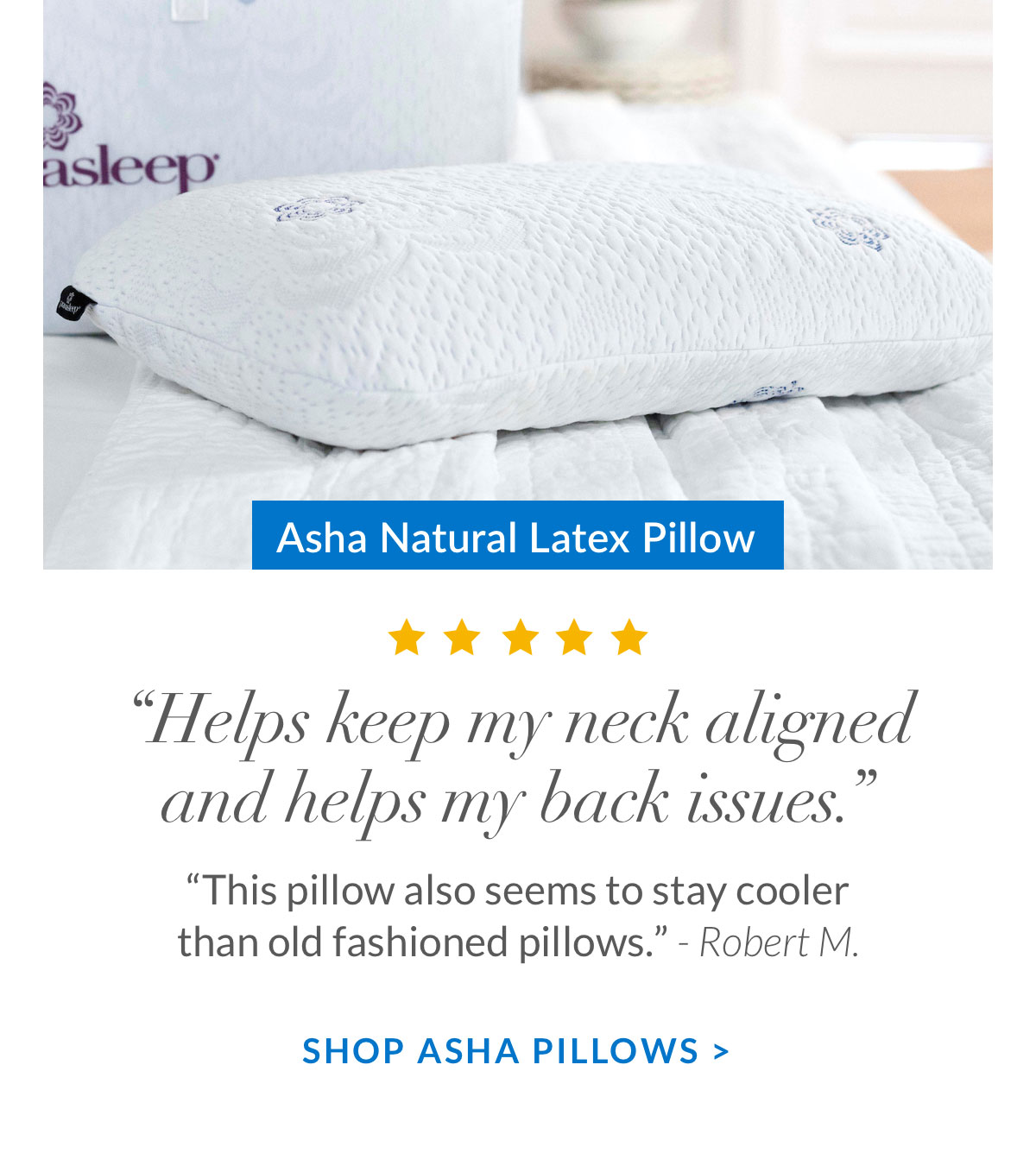 Shop Asha Natural Latex Pillow Shop Asha Natural Latex Pillow