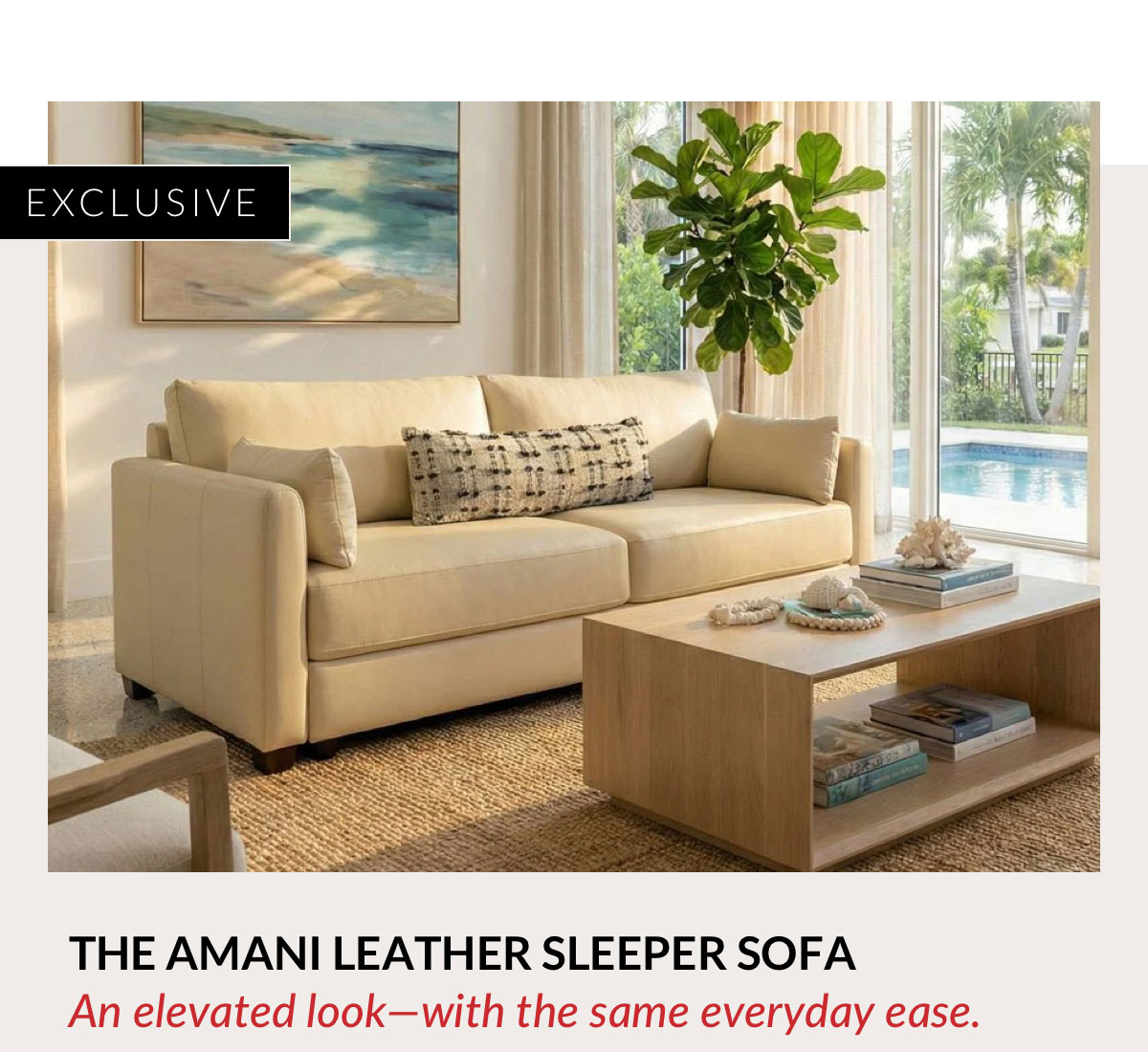 The Amani Leather Sleeper Sofa - An elevated look—with the same everyday ease.