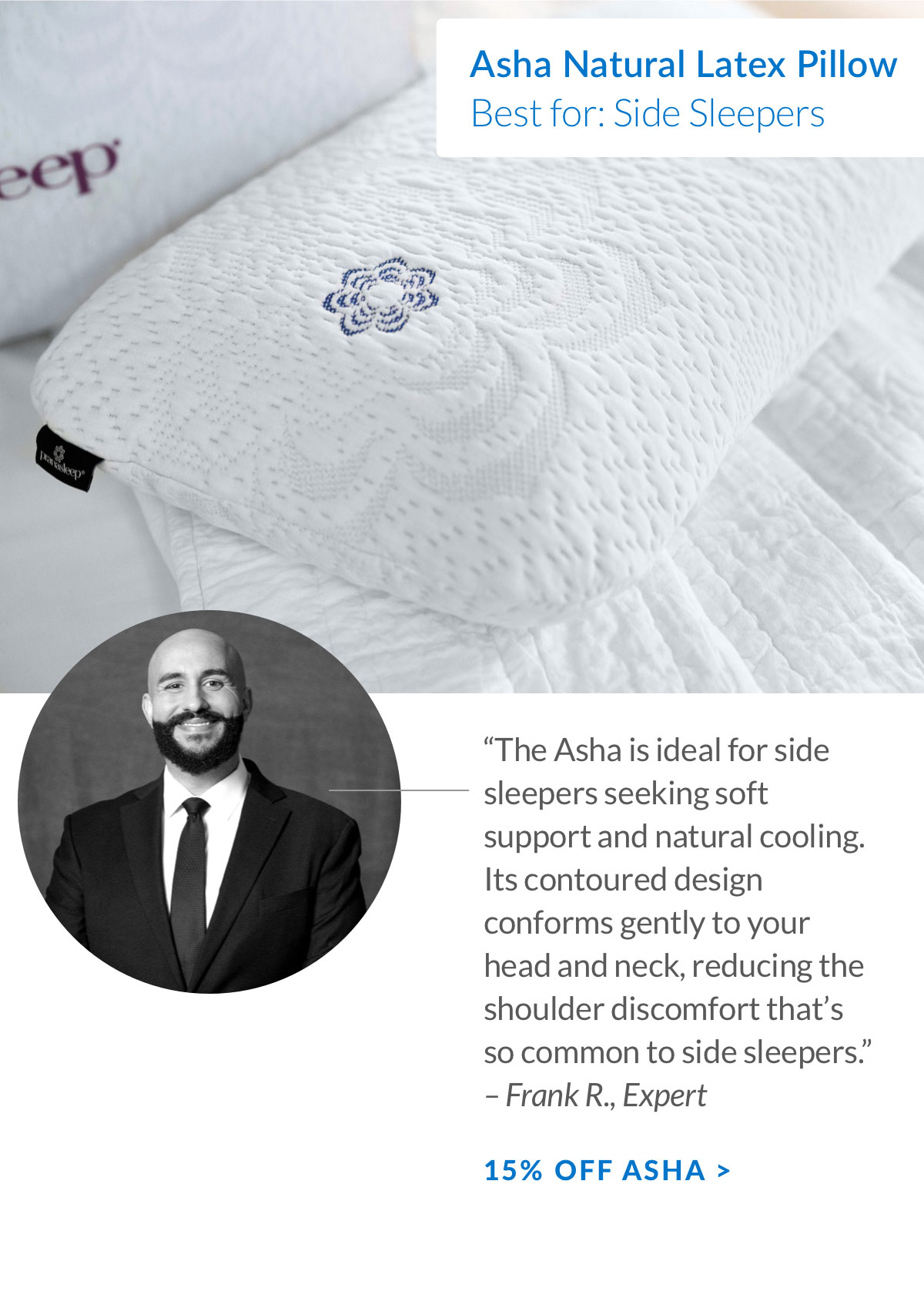 15% off Asha Natural Latex Pillow