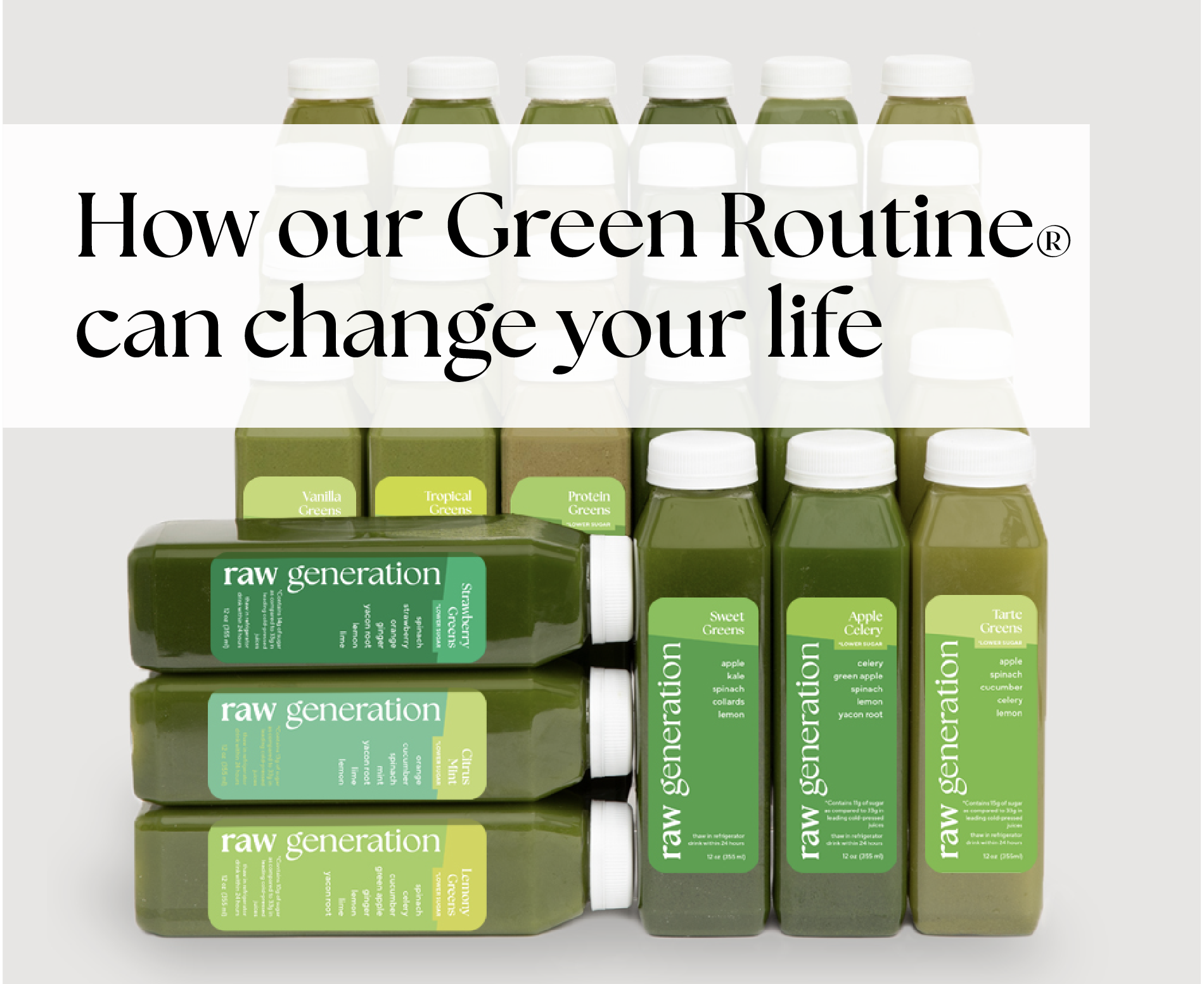 Introducing our NEW Green Routine 🥬 Raw Generation Juices