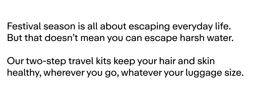 Our two-step travel kits keep your hair and skin healthier, wherever you go. 