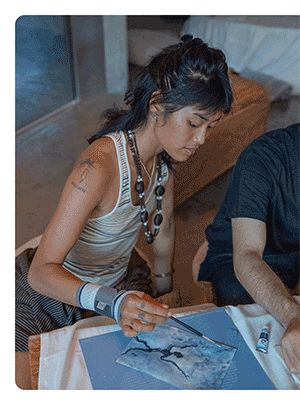 Transparent Blue x ANTI - creative watercolour class