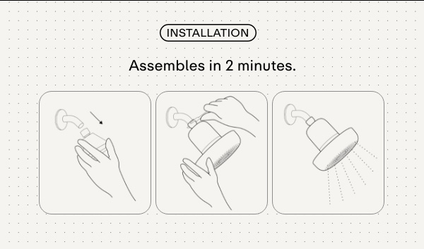 Installation. Assembles in 2 minutes. 