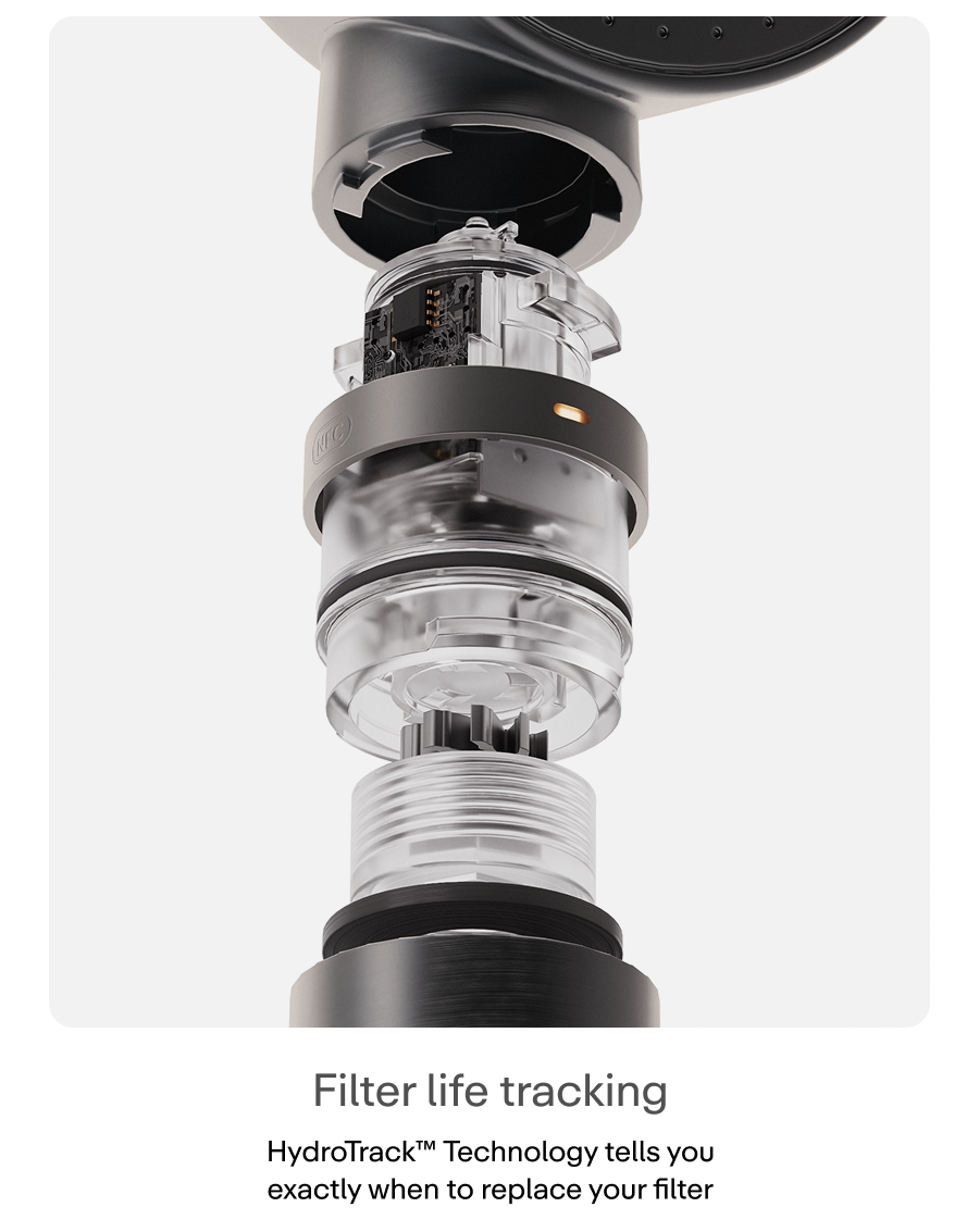 Filter life tracking with HydroTrack™ Technology tells you exactly when to replace your filter