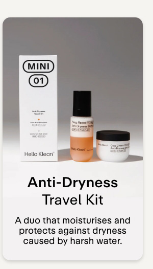 Anti-Dryness Travel Kit A duo thatmoisturises and protects against dryness caused by harsh water.. 
