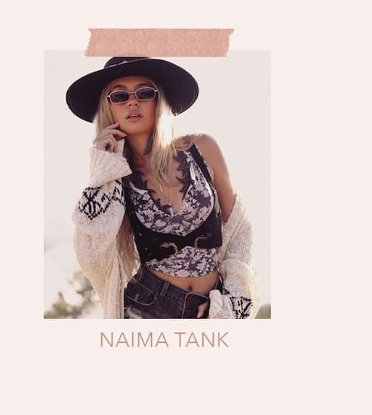 Naima Tank in Black Garden Floral