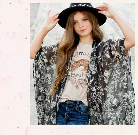 Avalon Duster in Black Block Print