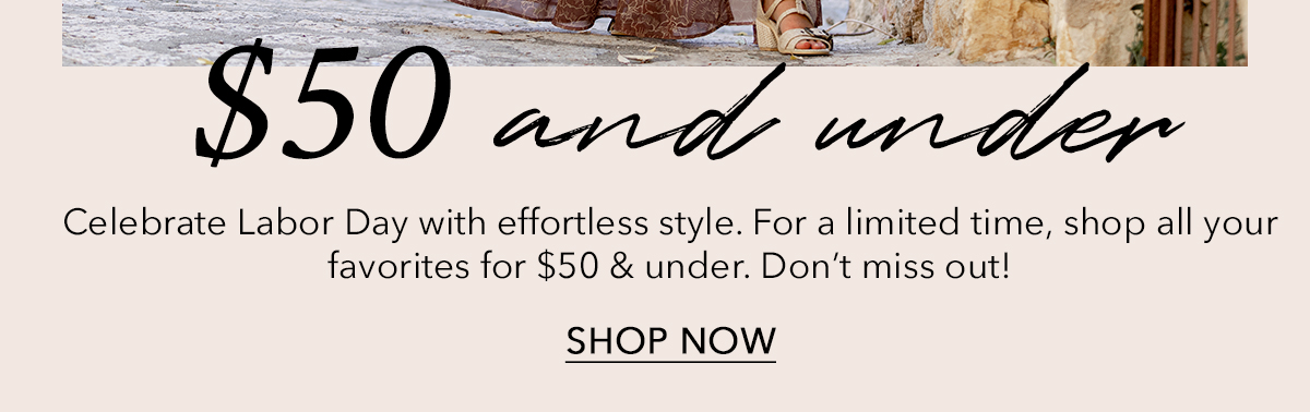 Shop $50 and under