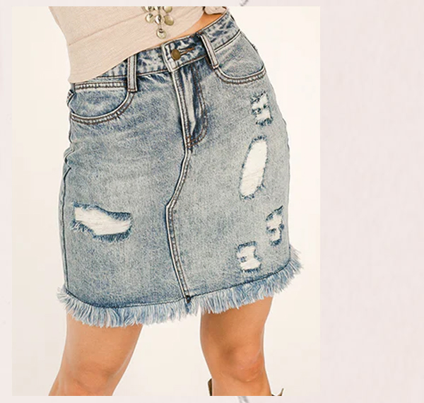 Abilene Denim Skirt in Dark Indigo