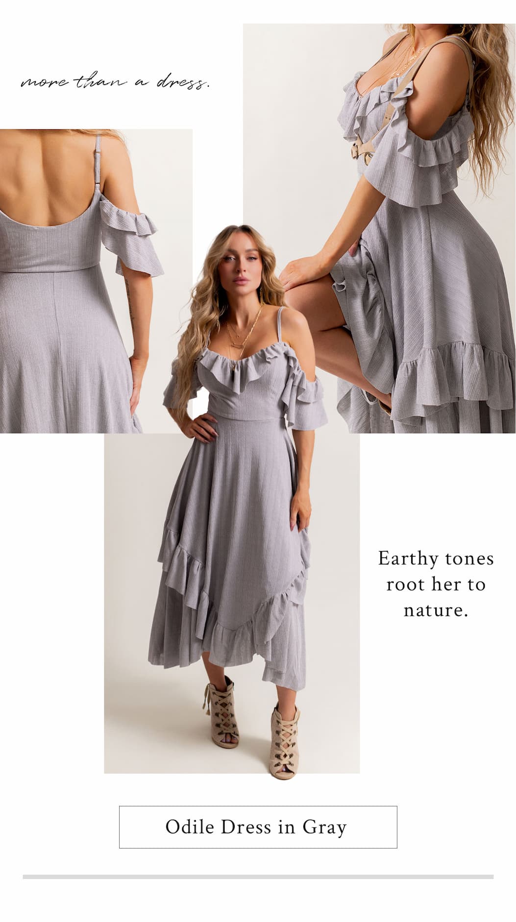 Odile Dress in Gray